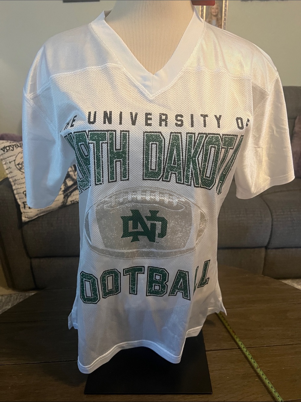 University of North Dakota White & Green Football Jersey